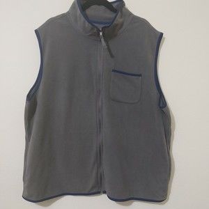 Goodfellow & Co Men's Gray Solid Full Front Zip Fleece Vest Size XXL D02-0130